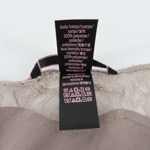 Victorias Secret Womens Large Taupe Lace Trim Spaghetti Strap Nightgown Sleep - Picture 9 of 11